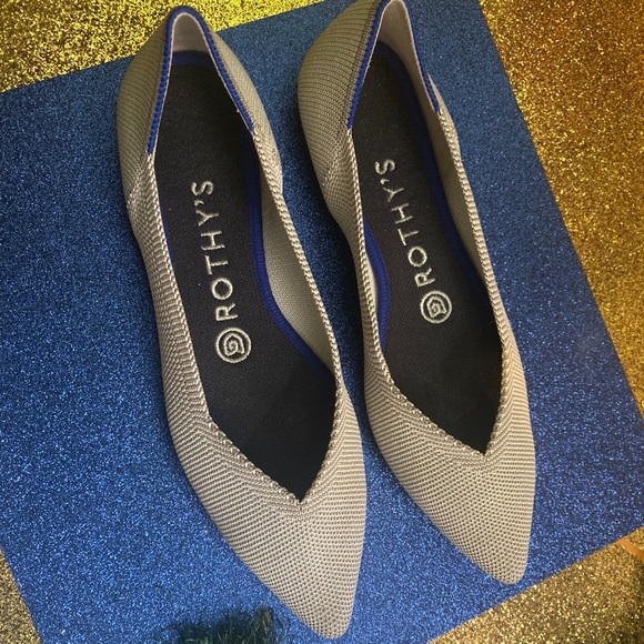 ROTHY'S GREY BLUE HALO RETIRED POINTED Flats LUX - Picture 5 of 13